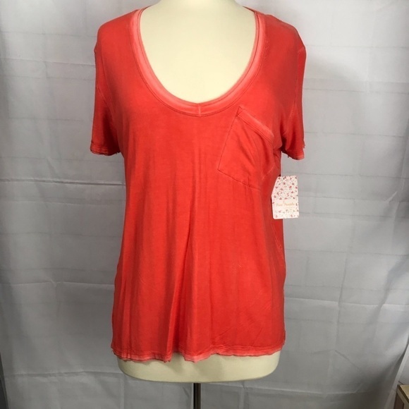 Free people NWOT orange SO SOFT tunic top Sz XS - Picture 1 of 4